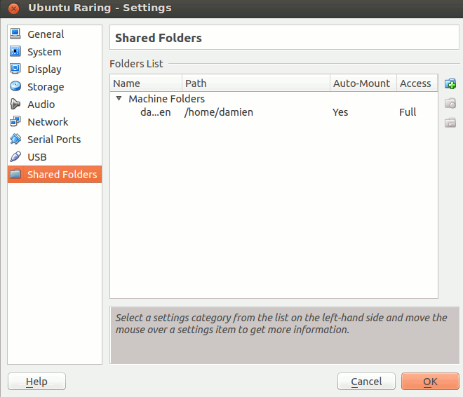 Acceso a la carpeta compartida en VirtualBox con Ubuntu Guest