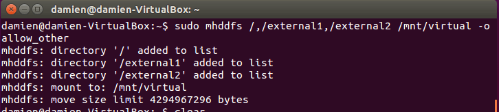 Combine fácilmente múltiples particiones en una con mhddfs en Linux