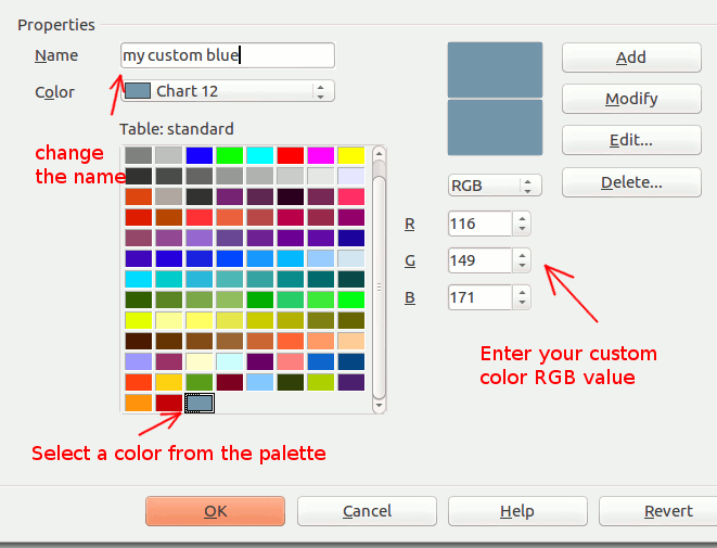 Cómo añadir su propio color personalizado en LibreOffice[Consejos rápidos]
