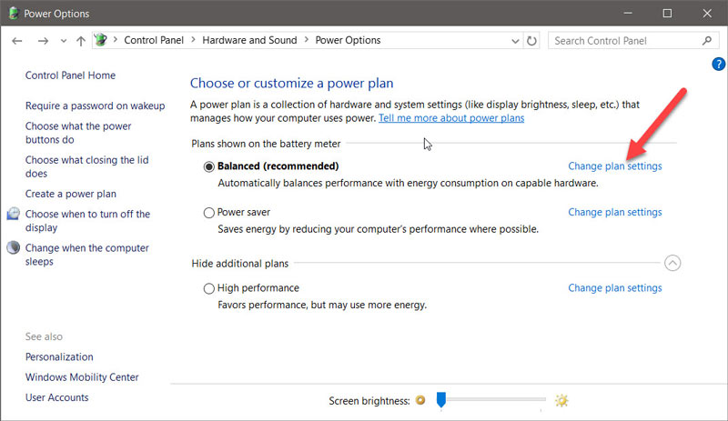 Cómo configurar el botón de encendido para que apague la pantalla en Windows 10