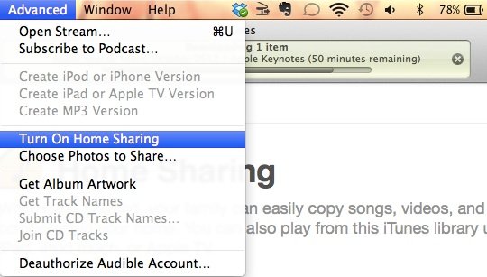 Cómo configurar el uso compartido en casa en iTunes