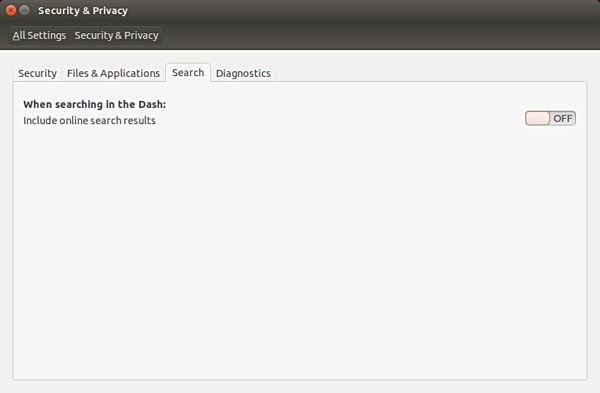 Cómo desactivar los resultados en línea de Unity Dash Search en Ubuntu