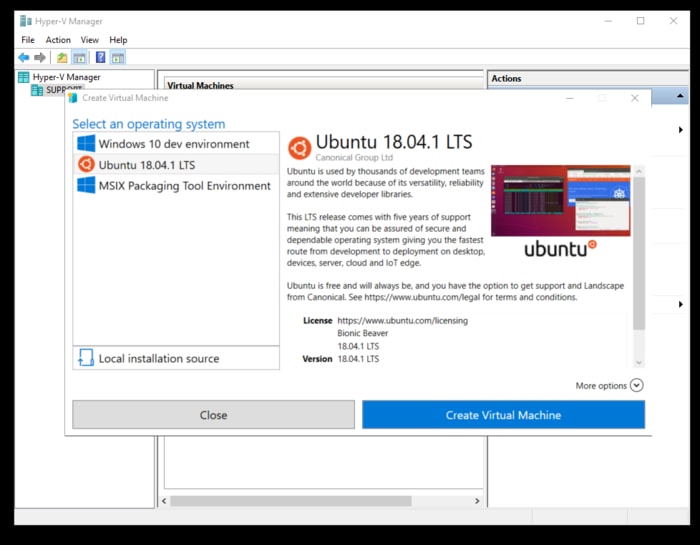 Cómo ejecutar Ubuntu en Windows 10 usando Hyper-V