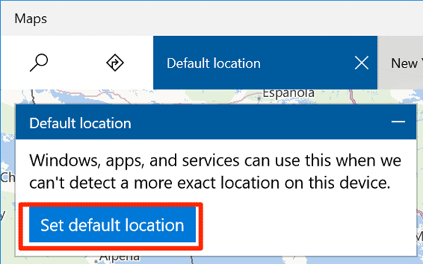Cómo establecer la ubicación predeterminada para su equipo con Windows 10