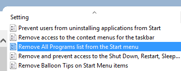 Cómo quitar la opción Todas las aplicaciones del menú Inicio de Windows 10