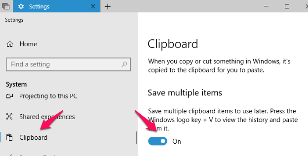 Cómo usar el historial del portapapeles en Windows 10