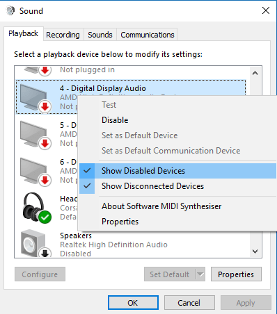 Cómo usar el puerto óptico (S/PDIF) en Windows 10