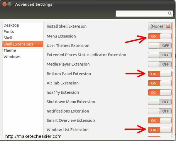Cómo usar las extensiones de shell de Gnome de Linux Mint (MGSE) en Ubuntu