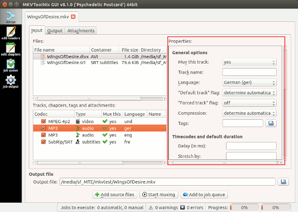 Crear y editar archivos de vídeo de Matroska en Linux con MKVToolNix