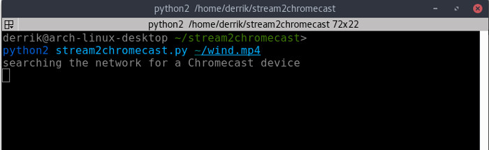 Transmisión por secuencias de medios locales desde la línea de comandos a ChromeCast con Stream2chromecast