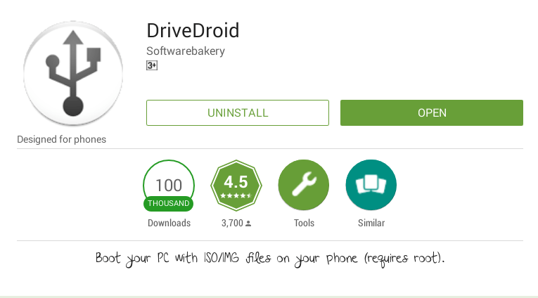 Use DriveDroid para instalar cualquier Distro de Linux de Android[se requiere raíz]