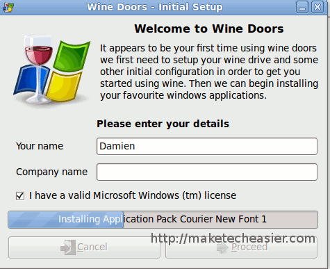 Instalar facil WineDoors