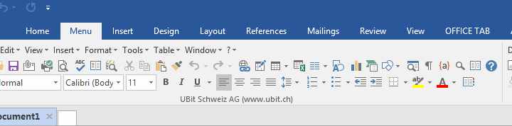 Agregar pestañas a la interfaz de Microsoft Office en Windows