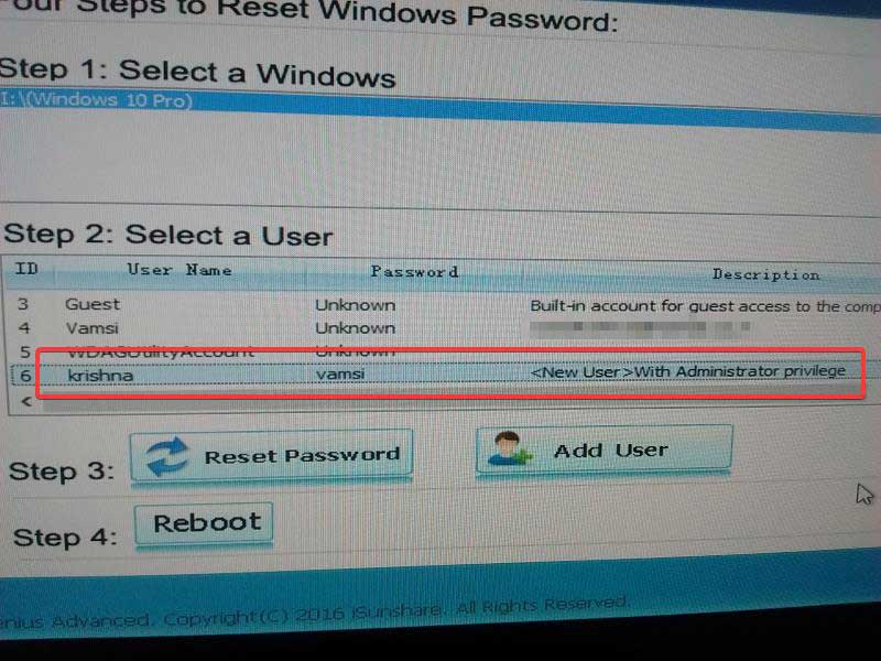 isunshare windows password genius advanced.